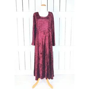 Vintage 90s All That Jazz stretch velour crushed velvet maxi dress